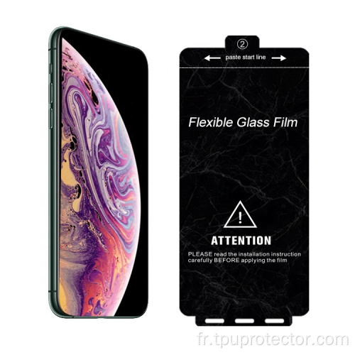 Protecteur d'écran en verre flexible pour iPhone XS